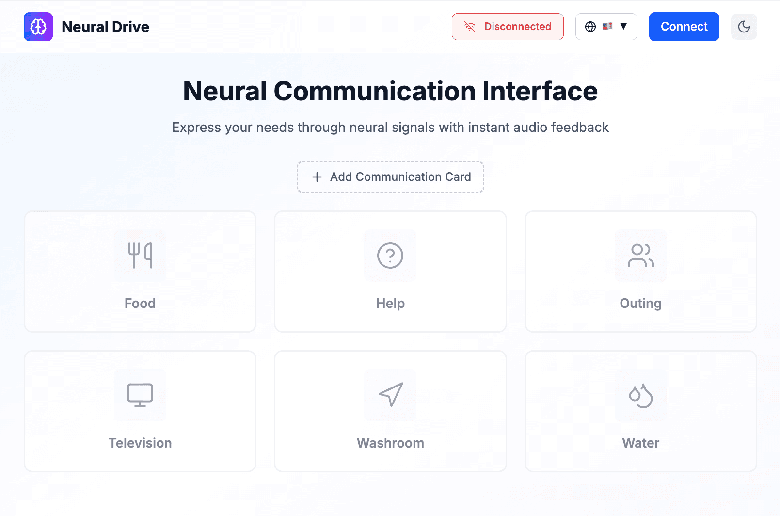 Neural Drive brain-computer interface data visualization dashboard
