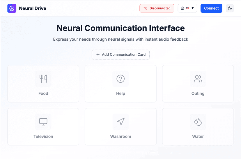 Neural Drive 10-Second Setup Interface